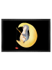Mr. & Mrs. Panda Schmutzmatte Pinguin Mond ohne Spruch in Schwarz