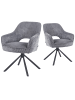 DUBI Möbel 2er-Set: Drehstuhl Mika-Ben in Grau - (B)60 x (H)87 x  (T)65 cm