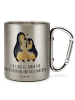 Mr. & Mrs. Panda Edelstahltasse Pinguine Einschlafen mit Spruch in Silber