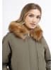 DreiMaster Damen Winterparka in Oliv Weiss