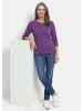 GOLDNER Kurzgröße:  Basic Shirt mit U-Boot-Ausschnitt in lila