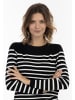 usha BLACK LABEL Damen Strick Pullover in Schwarz Wollweiss