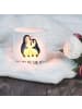 Mr. & Mrs. Panda Teelicht Pinguin umarmen mit Spruch in Transparent