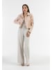 faina Damen Kurze Carbanjacke in Pink Wollweisser Streifen