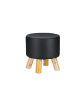 relaxdays Hocker in Schwarz - (H)30 x Ø30 cm