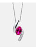 Diamant L'éternel Halskette aus 375 Weißgold mit Lab Grown Diamant mit Rubin