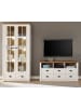 Furn.Design Wohnwand weiß Pinie, Eiche hell Landhaus, Wohnkombination 2-teilig 240 x 198 cm