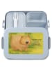 Mr. & Mrs. Panda MEPAL Bentobox Wombat Design mit Spruch in Blau Pastell