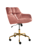 Beliani Bürostuhl PALMDALE in Rosa/Schwarz/Gold - (W) 58 x (H) 87 x (L) 61 cm