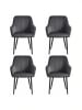 SONGMICS 4er-Set: Esszimmerstuhl in Dunkelgrau-Schwarz - (B)62.5 x (H)85 x (T)60 cm