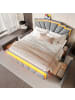 ABRIHOME LED Polsterbett mit Lattenrost und USB in Grau 160x200