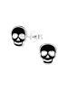 Alexander York Ohrringe, Ohrstecker TOTENKOPF schwarz in 925 Sterling Silber, 2-tlg.