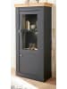 Furn.Design Vitrinenschrank Grau Eiche Wotan, Landhaus 72 x 146 cm, Vitrine mit Soft-Close