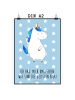 Mr. & Mrs. Panda Poster Einhorn Mann mit Spruch in Blau Pastell
