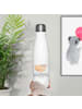 Mr. & Mrs. Panda Sport Trinkflasche Wüstenfuchs Blumen mit Spruch in Weiß