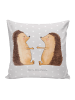 Mr. & Mrs. Panda Kopfkissen Igel Liebe ohne Spruch in Grau Pastell