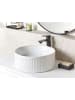 Beliani Waschbecken GELDO in Weiß - (W) 37 x (H) 13 x (L) 37 cm