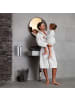 relaxdays Wand-Kosmetikeimer in Silber/ Schwarz - 3 l