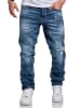 Amaci&Sons Regular Fit Destroyed Jeans KANSAS in Hellblau (Patches)