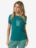 super.natural Merino T-Shirt W FLOWER BOOTS TEE in Petrol