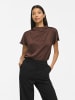Vila VIELMINA Funnel Neck Kurzarmbluse in Coffee Bean