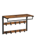 relaxdays Wandgarderobe in Braun/ Schwarz- (B)65 x (H)42 x (T)30 cm