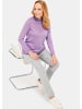 GOLDNER Strickpullover Eleganter Ajourpullover mit Stehbund in flieder