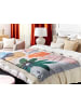 Beliani Kuscheldecke BAIDI in Bunt/Blau/Grün - (W) 130 x (H) 0.3 x (L) 170 cm