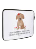 Mr. & Mrs. Panda Notebook Tasche Hund Dame mit Spruch in Weiß