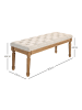 HOMCOM Sitzbank in Cremeweiß 120L x 41B x 48H cm