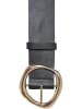 Urban Classics Urban Classics Organic Buckle Shaped Synthetic Leather Belt in black/gold