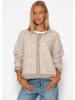 SASSYCLASSY Gestreifter Cardigan in Taupe