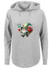 F4NT4STIC Oversized Hoodie Gnom Frühling Blumen Schmetterling in grau