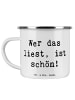 Mr. & Mrs. Panda Metalltasse Spruch Freude Schön mit Spruch in Weiß