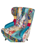 Beliani Sessel MOLDE in Bunt/Blau/Beige - (W) 70 x (H) 100 x (L) 80 cm
