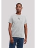 F4NT4STIC T-Shirt Handdrawn Flower Pink Bestickt in grau meliert