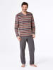 WITT WEIDEN Schlafanzug in anthrazit-burgund-bedruckt