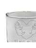 Mr. & Mrs. Panda Whiskey Glas Faultiere Herz mit Spruch in Transparent