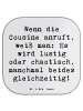 Mr. & Mrs. Panda Glas-Untersetzer Spruch Cousine Abenteuer mit S... in Weiß