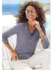 Vivance by Lascana Langarm-Poloshirt in blau-creme