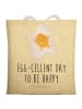 Mr. & Mrs. Panda shopping bag Spiegelei Ei mit Spruch in Gelb Pastell