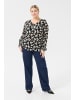 KAFFE curve Langarm-Bluse KCami in Black/Turtledove Flower Print