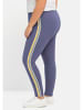 sheego Leggings in blau meliert