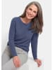 GOLDNER Strickpullover mit U-Boot-Ausschnitt in rauchblau