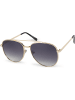 styleBREAKER Piloten Sonnenbrille in Gold / Grau Verlauf