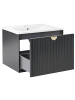 Beliani Badezimmerschrank mit Waschbecken BONAIRE in Schwarz/Weiß