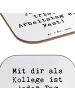 Mr. & Mrs. Panda Glas-Untersetzer Spruch Fest Kollege mit Spruch in Weiß