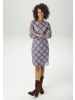 Aniston CASUAL Minikleid in dunkelbraun-braun-blau-hellblau-sand