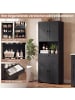 COSTWAY Badezimmerschrank 60 x 35 x 171,5 cm in Schwarz