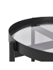 Beliani Beistelltisch RENO in Schwarz/Braun - (W) 50 x (H) 55 x (L) 50 cm